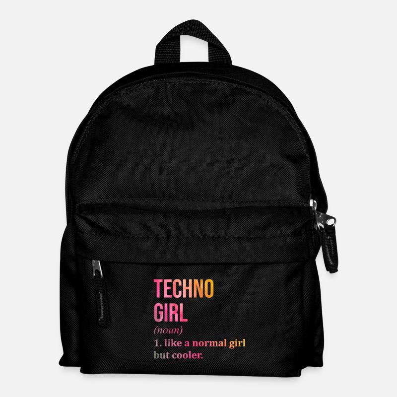 Techno - Kinder Rucksack - Schwarz