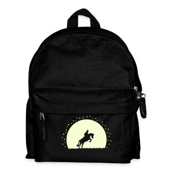 Silhouette Cheval Équestre Nocturne - Sac à dos Enfant - noir - Devant