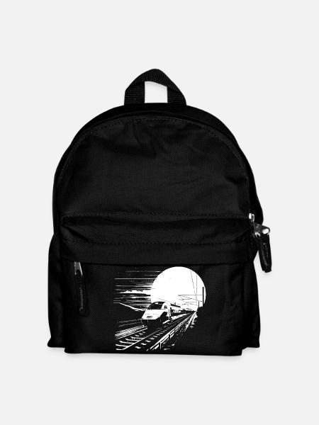Eisenbahn Grafik - Kinder Rucksack - Schwarz