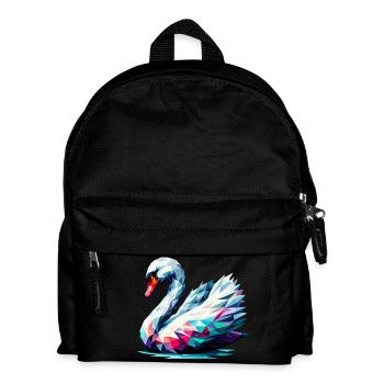 Polygonal Swan - Kids' Backpack - black - Front