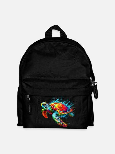 Schildkröte - Kinder Rucksack - Schwarz