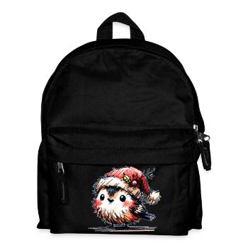Weihnachtsvögelchen - Kinder Rucksack - Schwarz - Vorne