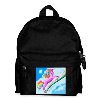 Licorne et arc-en-ciel - Sac à dos Enfant - noir - Devant