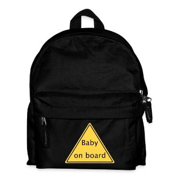 Baby on board - Kinder Rucksack - Schwarz - Vorne