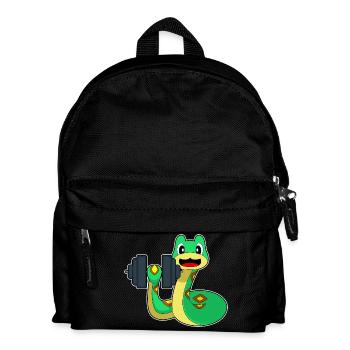 Schlange Bodybuilder Hantel Bodybuilding - Kinder Rucksack - Schwarz - Vorne