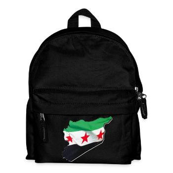 Syria Flag in Syria Map 2 - Kids' Backpack - black - Front
