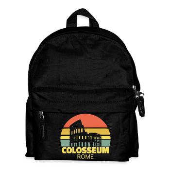 Kolosseum Rom Retro-Silhouette - Kinder Rucksack - Schwarz - Vorne