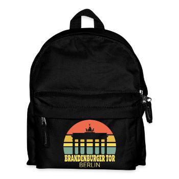 Brandenburger Tor Berlin Silhouette rétro - Sac à dos Enfant - noir - Devant