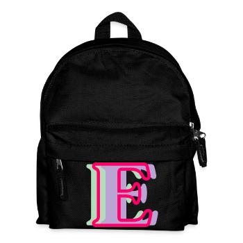 Mehrfarbiger Buchstabe e – originelle Geschenkidee - Kinder Rucksack - Schwarz - Vorne