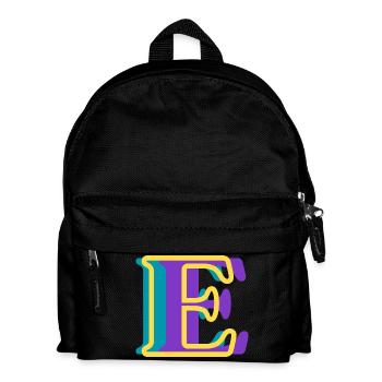 Mehrfarbiger Buchstabe e – originelle Geschenkidee - Kinder Rucksack - Schwarz - Vorne