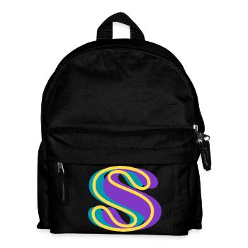 Mehrfarbiger Buchstabe s - Kinder Rucksack - Schwarz - Vorne