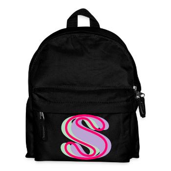 Mehrfarbiger Buchstabe s - Kinder Rucksack - Schwarz - Vorne