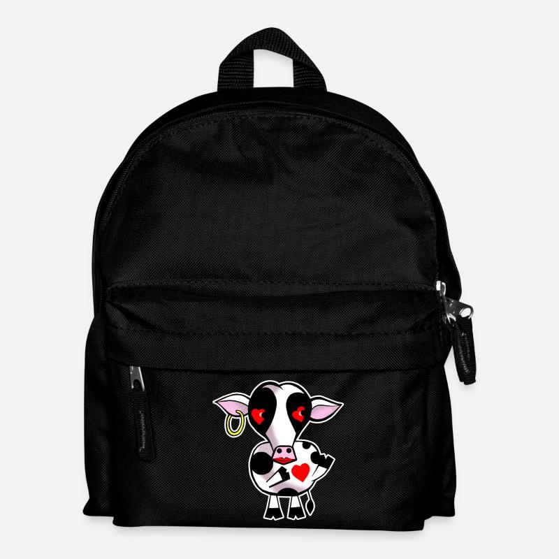 Cow with heart - Kids' Backpack - black