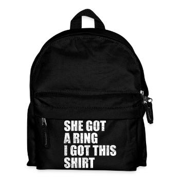 Sie Hat Einen Ring Ich Hab Dieses Hemd Lustige Verlobung - Kinder Rucksack - Schwarz - Vorne