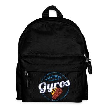 Gyros Restaurant Vintage Greece Souvenir - Kids' Backpack - black - Front