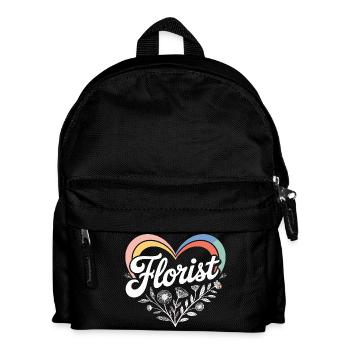 Florist Herz Design - Kinder Rucksack - Schwarz - Vorne