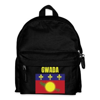 GWADA T-Shirt mit Flagge aus Guadeloupe - Kinder Rucksack - Schwarz - Vorne