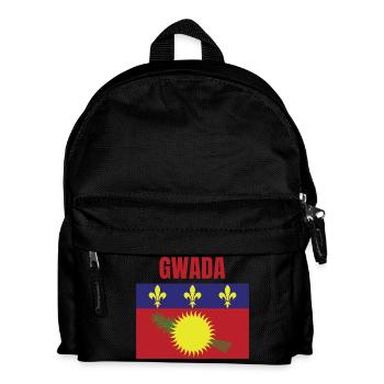 GWADA T-Shirt mit Flagge aus Guadeloupe - Kinder Rucksack - Schwarz - Vorne