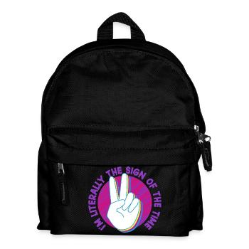 ASL Dolmetscher Gebärdensprache - Kinder Rucksack - Schwarz - Vorne