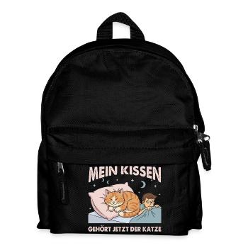 Mein Kissen gehört der Katze - Katzenbesitzer - Kinder Rucksack - Schwarz - Vorne