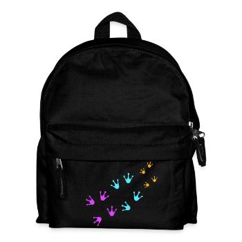 3 Frösche Fußabdrücke Familie Eltern Kind Team süß - Kinder Rucksack - Schwarz - Vorne