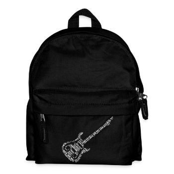Typographic Guitar with punk rock and metal - Kids' Backpack - black - Front