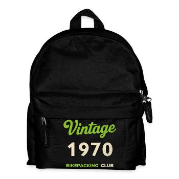 Vintage 1970 – Bikepacking Club Retro Geburtsjahr - Kinder Rucksack - Schwarz - Vorne