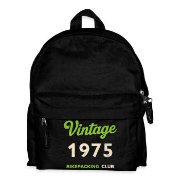 Vintage 1975 – Bikepacking Club Retro Geburtsjahr - Kinder Rucksack - Schwarz - Vorne