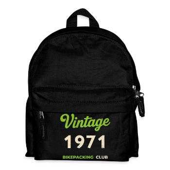 Vintage 1971 – Bikepacking Club Retro Geburtsjahr - Kinder Rucksack - Schwarz - Vorne