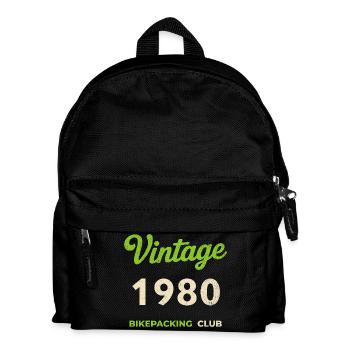 Vintage 1980 – Bikepacking Club Retro Geburtsjahr - Kinder Rucksack - Schwarz - Vorne
