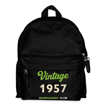 Vintage 1957 – Bikepacking Club Retro Geburtsjahr - Kinder Rucksack - Schwarz - Vorne