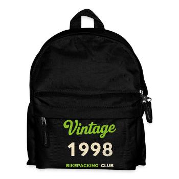 Vintage 1998 – Bikepacking Club Retro Geburtsjahr - Kinder Rucksack - Schwarz - Vorne