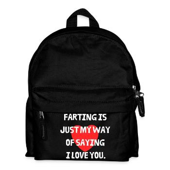 Fart as a confession of love with a heart - Kids' Backpack - black - Front