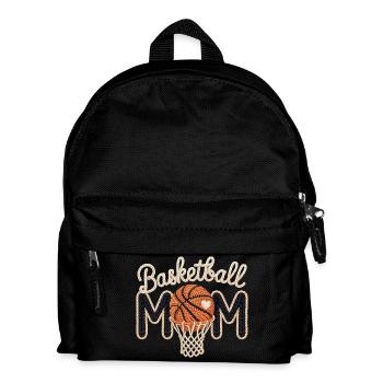 Basketball Mom Faux-Garn-Häkelmuster - Kinder Rucksack - Schwarz - Vorne