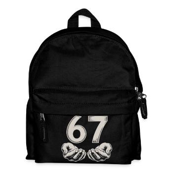 Drôle 67 Meme Mains Gen Alpha Humour - Sac à dos Enfant - noir - Devant