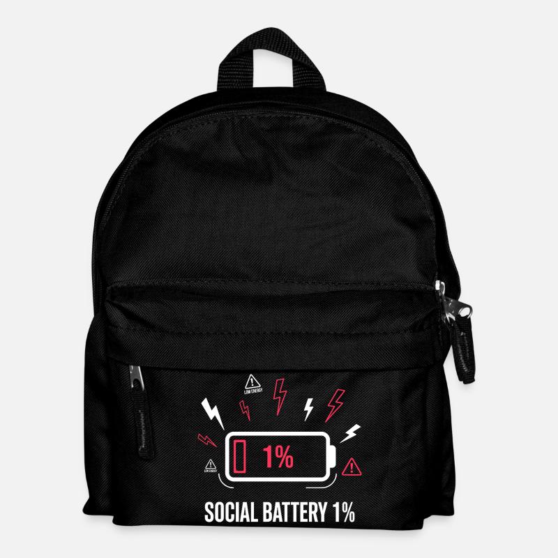 Social Battery 1% Akku - Kids' Backpack - black