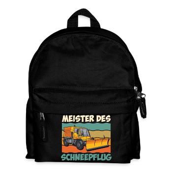 Winterdienst MEISTER DES SCHNEEPFLUG Lustiges - Kinder Rucksack - Schwarz - Vorne