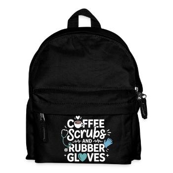 Kaffee Scrubs und Gummihandschuhe - Kinder Rucksack - Schwarz - Vorne