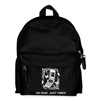 Pas de rizz, juste un téléphone portable vibrateur Y2K - Sac à dos Enfant - noir - Devant