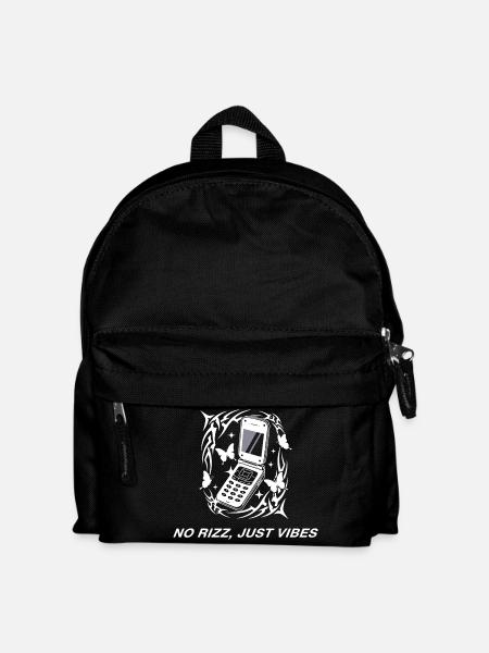 No Rizz Just Vibes Y2K Handy - Kinder Rucksack - Schwarz