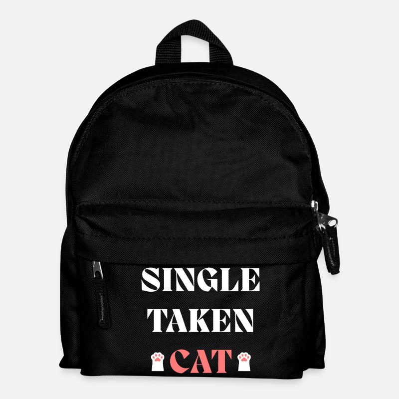 Single Taken Cat Valentines Day - Kids' Backpack - black