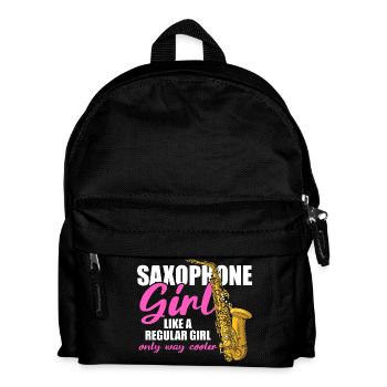 Saxophone girl Saxophonspieler - Kinder Rucksack - Schwarz - Vorne