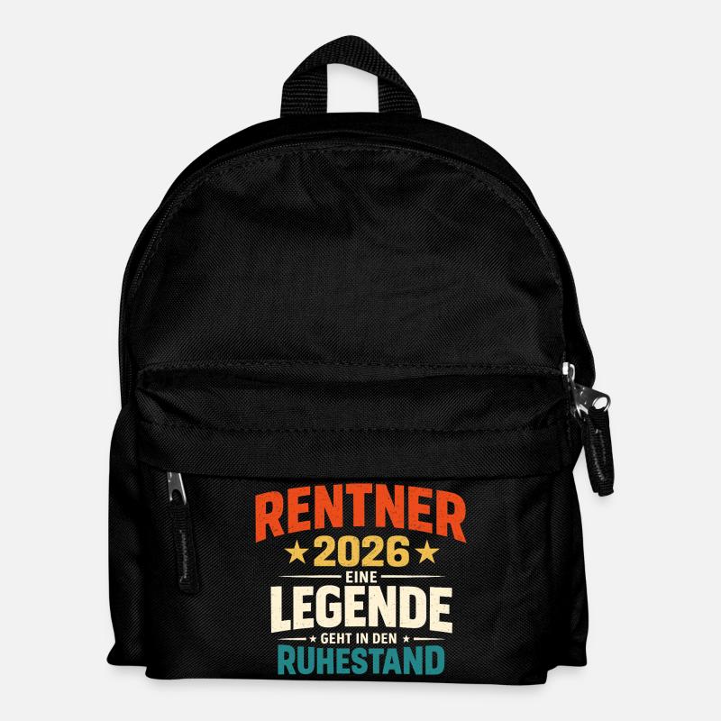 Rentner 2026 Legende Ruhestand Abschiedsgeschenk - Kinder Rucksack - Schwarz