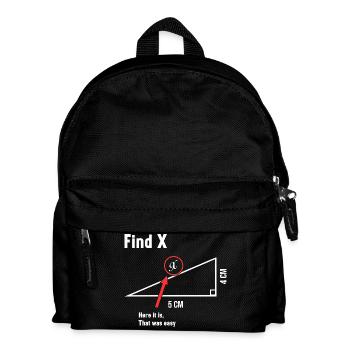 Find X Mathe Liebhaber Mathematiker Mathelehrer - Kinder Rucksack - Schwarz - Vorne
