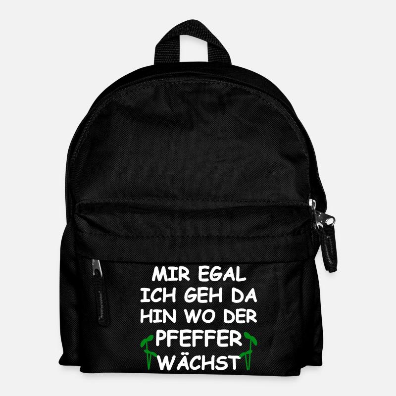 Wo Der Pfeffer Wächst Lustiger Spruch - Kinder Rucksack - Schwarz