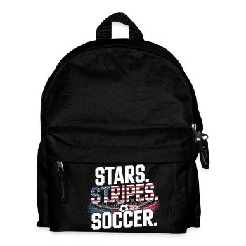 Stars Stripes Soccer – USA Fußball Fan - Kinder Rucksack - Schwarz - Vorne