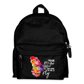 Inspiring butterfly fan graphic - Kids' Backpack - black - Front