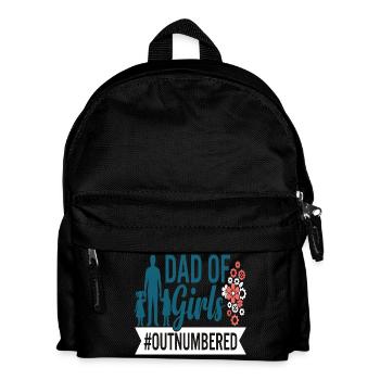 Dad of Girls Outnumbered Daddy Girl - Kids' Backpack - black - Front