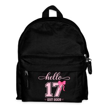 Hello 17 Est 2009 Mädchen Geburtstag Design - Kinder Rucksack - Schwarz - Vorne