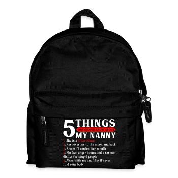Crazy Nanny List Tee - Kids' Backpack - black - Front